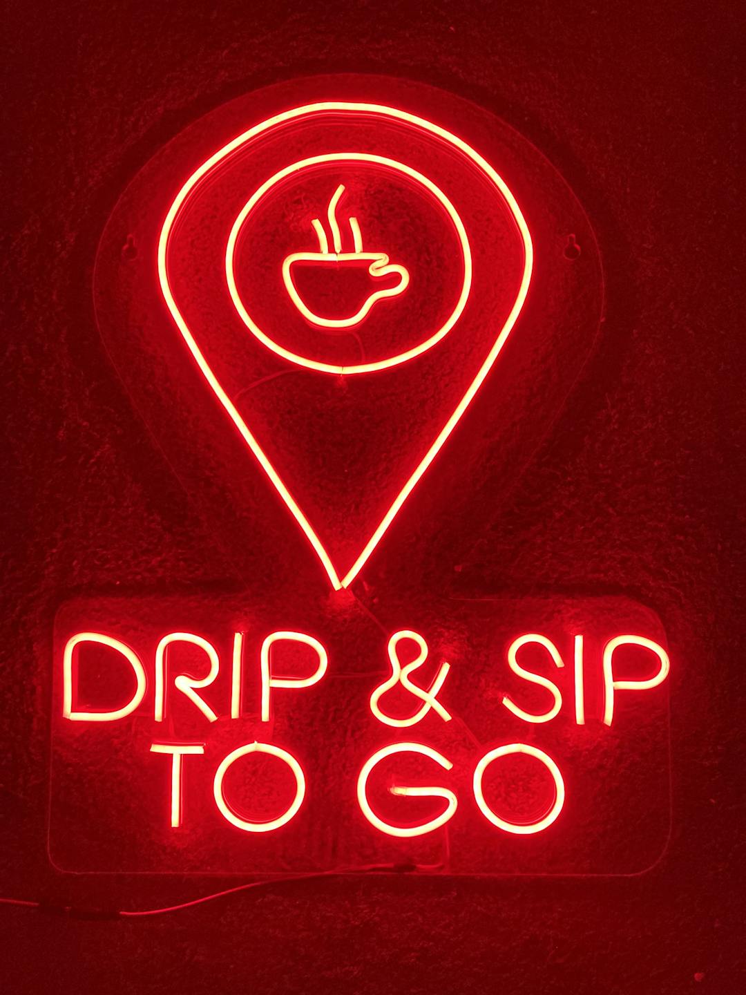DRIP & SIP TO GO (Business Neon Logo)