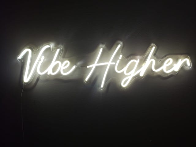 A picture of Custom Wedding Neon Sign (Vibe Higher)